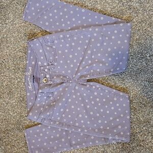 American Eagle Outfitters Purple Polka Dot Jegging With Zipper Ankle Size 0
